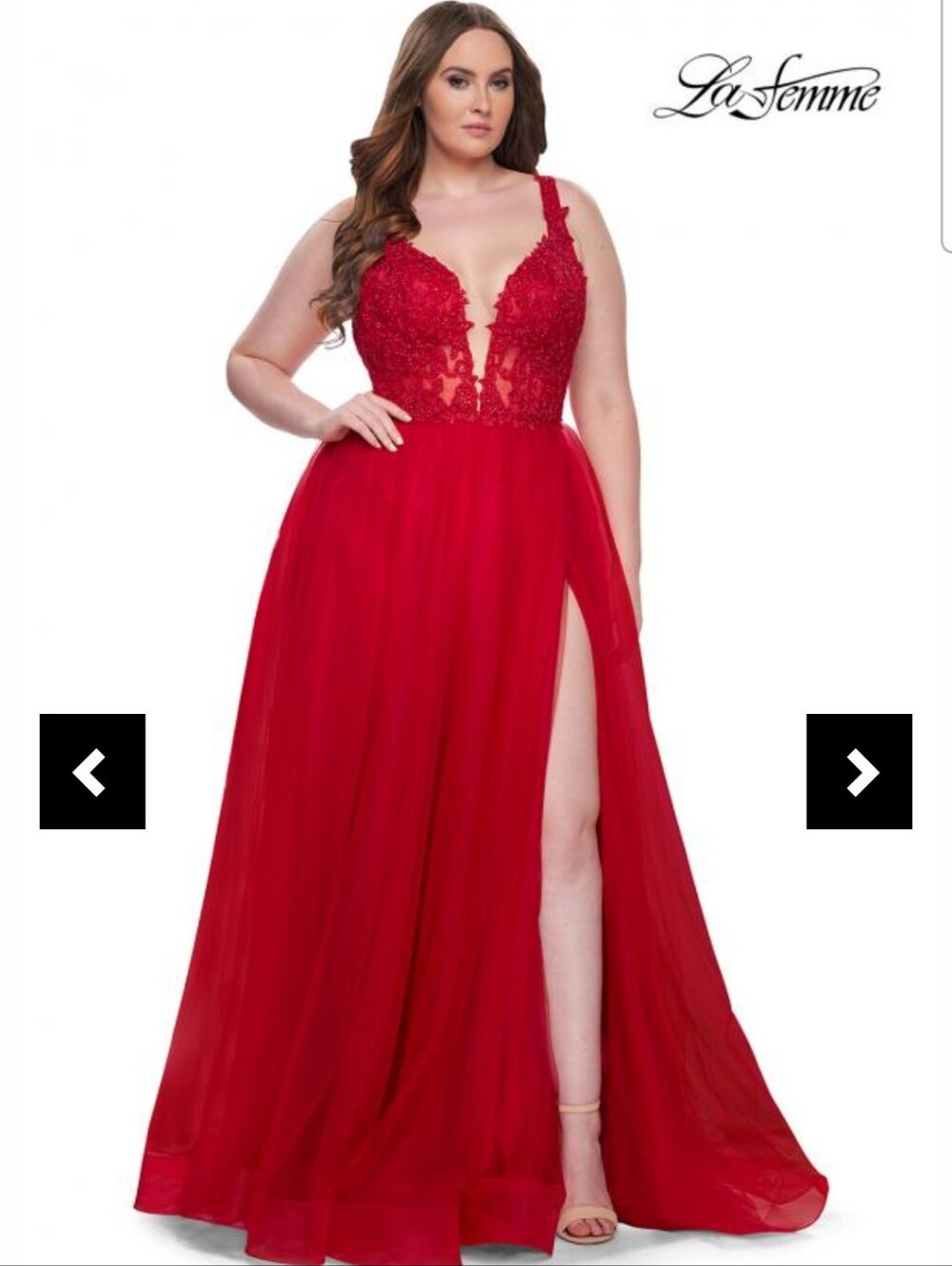 Size 20 red tank strap lace applique illusion bodice tulle Aline to ballgown by